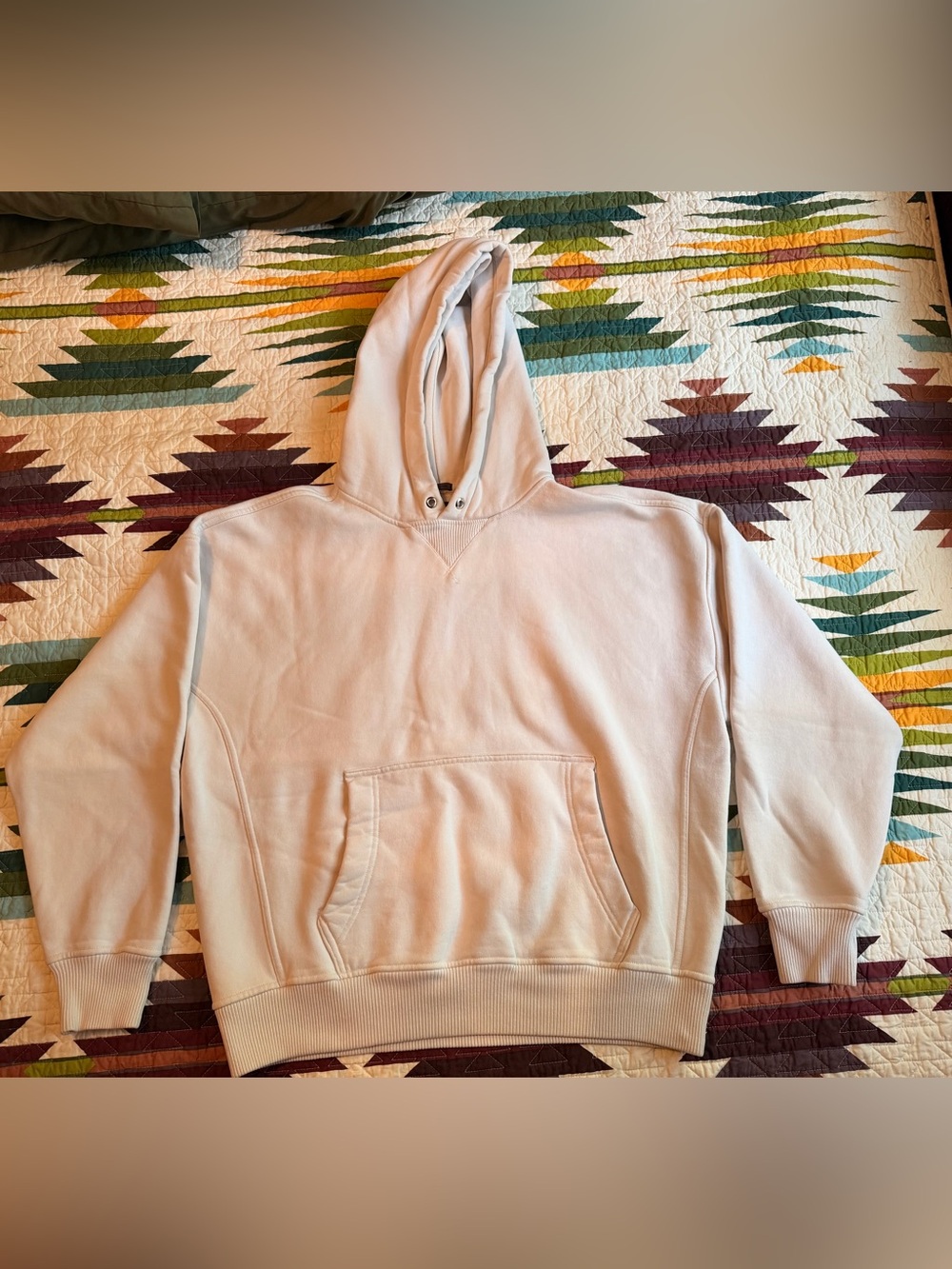 Abercrombie & Fitch Men's Hooded Pullover Sweatshirt - Light Cream